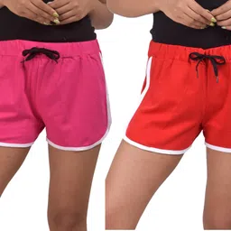 powermerc Solid Women Multicolor Hotpants image 1