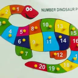 Wooden Colorful Number1 to 20 Dinosaur Shape and Knobs Educational Tray Puzzle Board for Kids Jigsaw Puzzle- Perfect pegged Puzzles for Kid Learning Alphabet for Toddler Ages 2+-image-35