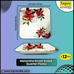 inpro Melamine Quarter Snacks Plates: Lightweight Melamine Square / Half Plate Quarter Plate image 2