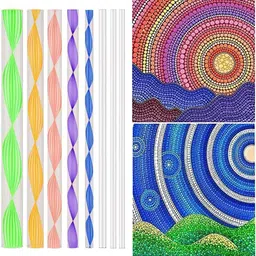 krytone 8 PCS Colorful DIY Acrylic Stick Mandala Dotting Tool Rock Painting Dotting Tool image 3