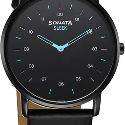 Analog Black Dail With Black Leather Strap Analog Watch - For Men 7152NL01|7152NL01|7152NL01-image-0