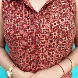 luxaru Women Geometric Print Pure Cotton A-line Kurta image 4