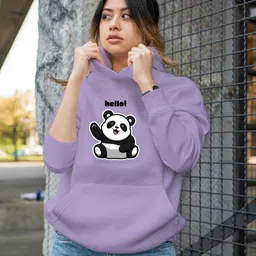 Women Full Sleeve Graphic Print Hooded Sweatshirt-image-4