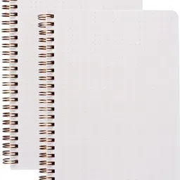 twone A5 Dot Grid Notebook Bullet Spiral Journal - 80 Sheets Golden Wiro A5 Notebook Dotted 80 Pages-picture-10