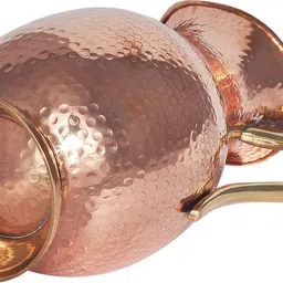 prisha india craft Drinkware Mughlai Jug with 2 Tumbler Copper Steel For Ayurveda Benefits Jug Glass Set image 4
