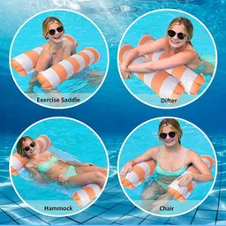 Lufarp Swimming Pool Float Inflatable Swimming Lounge Bed Chair Beach Hammock Seats Inflatable Swimming Pool, Swimming Safety Tube image 2