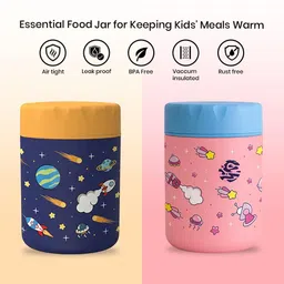 one and only Double Wall SS Food Jar | Leakproof Hot & Cold Flask | Ideal for Gifting Pack of 2 Thermoware Casserole image 3