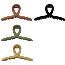 DailyObjects Women Set of 4 matt Finished t-shapes Hair Claw Clip image 2