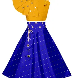 Sangria Girls Mirror Work Ethnic Wear Embellished Lehenga & Crop Top-picture-26