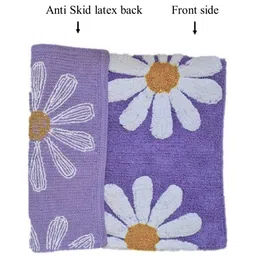 Aura Blue & White Printed Cotton Bath Rug image 4