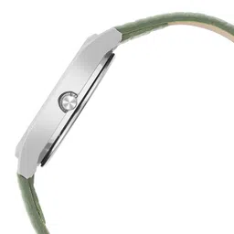 VIRAKTI Women Brass Embellished Dial & Leather Straps Analogue Watch F-75-GREEN-P. image 2