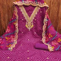 Panzora Embroidered Unstitched Dress Material image 2