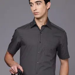 Louis Philippe Textured Classic Fit Cotton Shirt-image-44