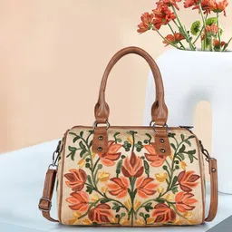 VELUCIA Floral Embellished Oversized Quilted Structured Satchel-picture-18