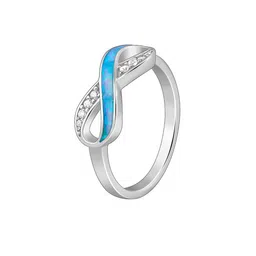 GIVA 925 Sterling Silver Rhodium-Plated Zircon-Studded Infinite Beauty Finger Ring image 2