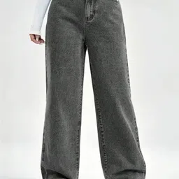 RIVI Women Jean Straight Fit High-Rise Light Fade Acid Wash Stretchable Jeans-image-31