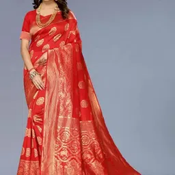 SAADHVI Woven Design Zari Pure Silk Kanjeevaram Saree-image-29