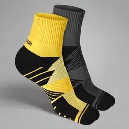 Heelium Unisex Pack Of 2 Striped Above Ankle Length 3X Tougher & Durable Athletic Socks-picture-17