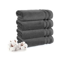 MYTRIDENT 4-Pcs Grey Pure Cotton 625 GSM Super AbsorbentHandTowel-picture-3