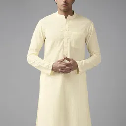 APEKTRA Mandarin Collar Cotton Kurta-image-90