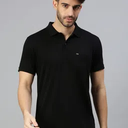 ZEDD Men Solid Polo Collar Cotton T-shirt image 1