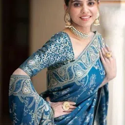 VelvetHue Woven Design Zari Art Silk Handloom Banarasi Saree image 3