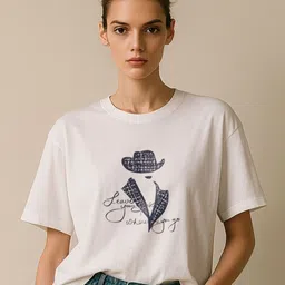 GRACE & JACK Women Graphic Printed Round Neck Oversized T-shirt-picture-39