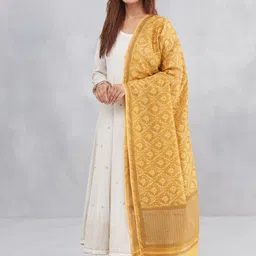Fabindia Ethnic Motifs Printed Cotton Silk Dupatta-image-71