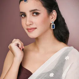 Peora Silver-Plated Crystal & CZ-Studded Jewellery Set-picture-28