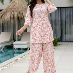 ME & MY Printed Round Neck Top & Palazzos Co-Ords image 2