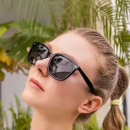 HAYDEN haiza Unisex Black Lens & Black Square Sunglasses with-image-82