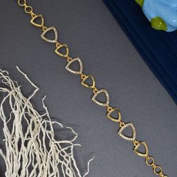 MEIRA JEWELLERY Gold-Plated Artificial Stones Studded Link Bracelet-picture-20