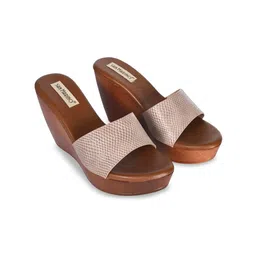 San Marino by Shoe Bank Women Textured Party Wedge Sandals-image-32