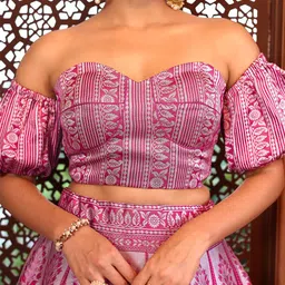 PURVAJA Ready to Wear Lehenga & Unstitched Blouse With Dupatta image 2