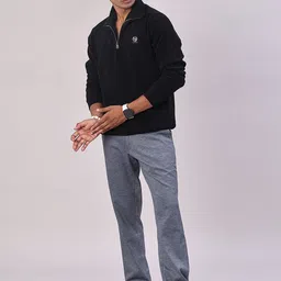 V-Mart Men Solid Slim Fit Mid-Rise Button Closure Chinos Trousers image 5