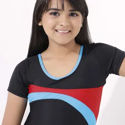 LYCOT Girls Colourblocked Swimwear With Attached Shorts image 5