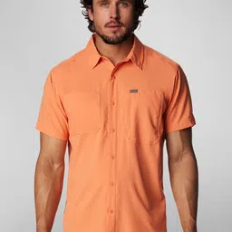 Columbia Men Classic Spread Collar Solid Casual Shirt-picture-26