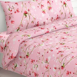 haus & kinder Pink & White Floral Printed Cotton186 TC King Bedsheet Set  1.99 m x 1.83 m-picture-39