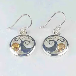 Zhupuk Silver-Plated Brass Crystals Drop Earrings-picture-34
