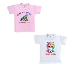 Cute Pals Kids-Unisex Pack Of 2 Multicoloured Cotton Tshirts-picture-19