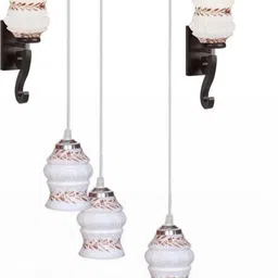 SOMIL White & Brown Printed Metal Bell Shaped Wall Lamp-picture-13