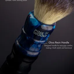 PINK WOOLF Synthetic Shaving Brush-Blue image 2