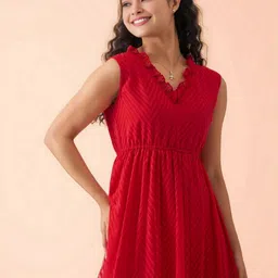 DressBerry Ruffled Crepe Fit & Flare Midi Dress image 3