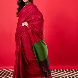 Anouk Ethnic Motifs Zari Tussar Saree image 4