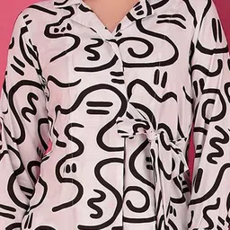 DARVI Abstract Printed Three-Quarter Sleeves Shirt & Trousers image 2