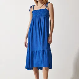 Happiness istanbul Shoulder Straps Tiered Empire Midi Dress image 1