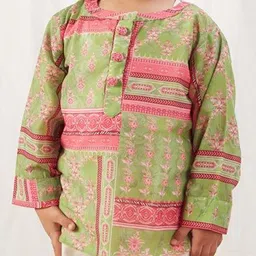 Vivedkids Boys Floral Printed Regular Pure Cotton Kurta with Pyjamas image 2