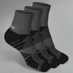 Heelium Unisex Pack Of 3 Striped Above Ankle Length 3X Tougher & Durable Athletic Socks-picture-12