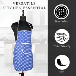 Aura Pack Of 3 Blue & White Dot Printed Waterproof Apron image 5