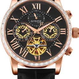 Britime Men Skeleton Dial & Leather Straps Analogue Automatic Motion Powered Watch 574-L30406 image 3